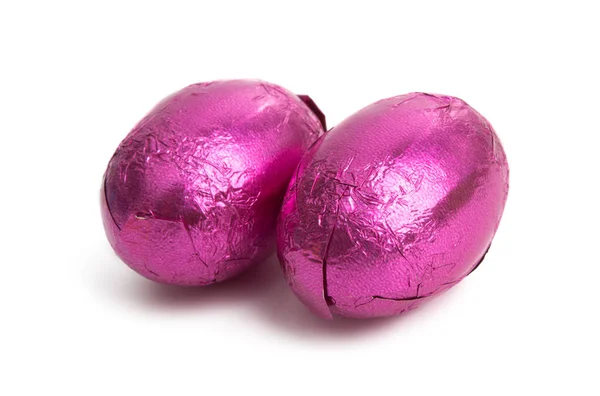 Huevos de chocolate de Pascua en papel aluminio — Foto de Stock