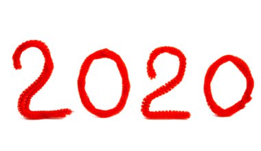 yeni yıl sayısı 2020 izole edilmiş