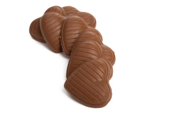 Čokoládová srdíčka, samostatný — Stock fotografie