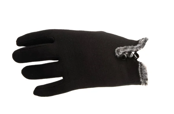 Чорні зимові рукавички ізольовані — стокове фото