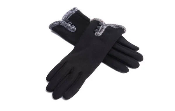 Guantes de invierno negros aislados — Foto de Stock