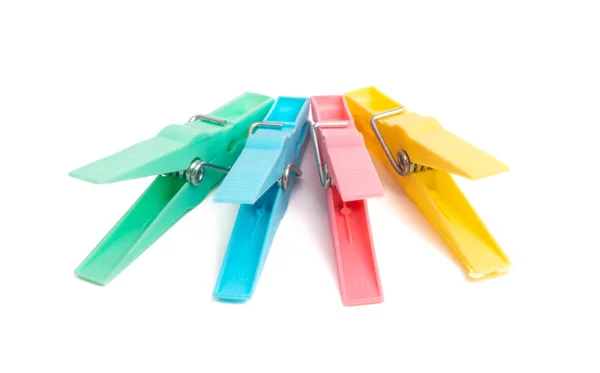 Clothespins coloridos Isolado — Fotografia de Stock