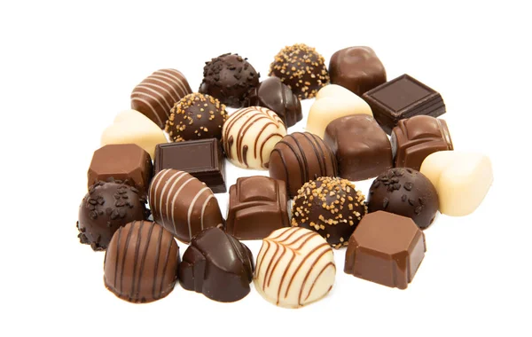 Βελγική σοκολάτα καραμέλες απομονωμένες — Φωτογραφία Αρχείου