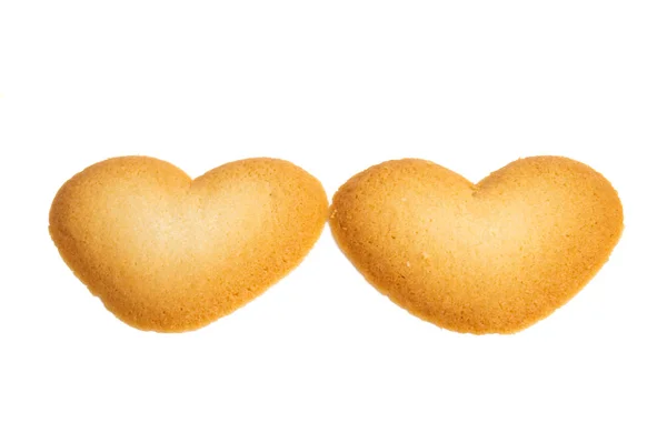 버터 쿠키 심장 이 분리되고 — 스톡 사진