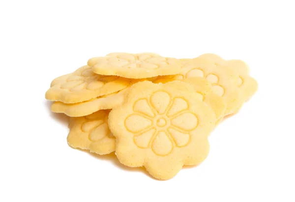 Biscuits au beurre de fleurs isolés — Photo