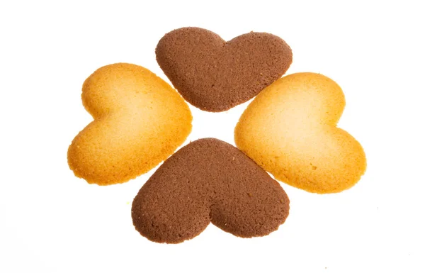 Hart cookies geïsoleerd — Stockfoto