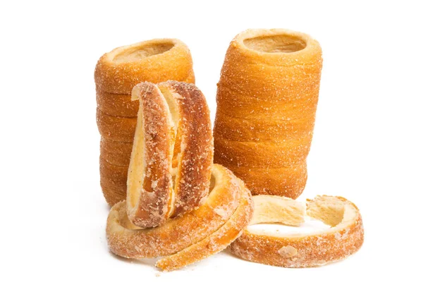 Trdelnik - czeskie pokręcone bułki izolowane — Zdjęcie stockowe