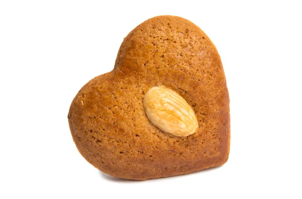 Turtă dulce cookie inima izolat — Fotografie, imagine de stoc