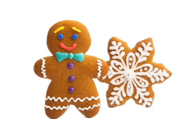 Christmas gingerbread cookie isolated — Stock Photo, Image