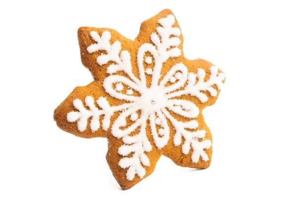 Biscoito de gengibre de Natal isolado — Fotografia de Stock