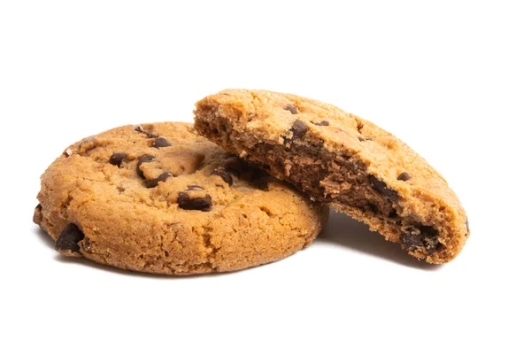 Galletas con gotas de chocolate aisladas — Foto de Stock