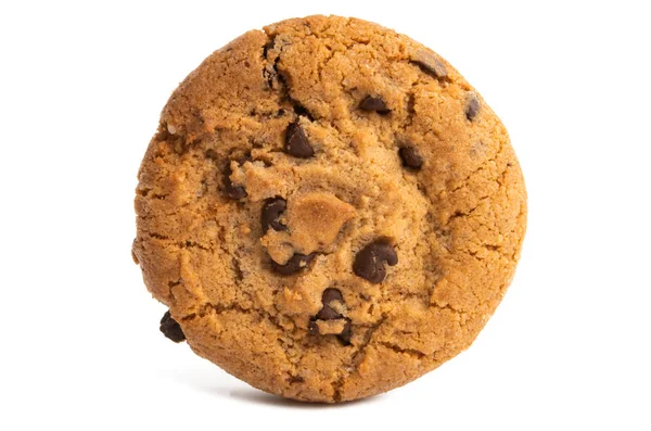 Cookie 与孤立的巧克力滴 — 图库照片