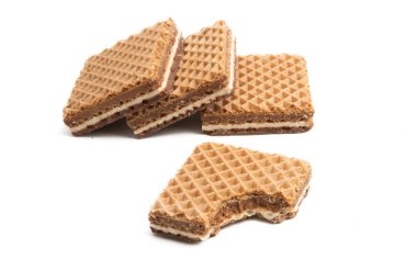 Kare waffle 'lar izole 