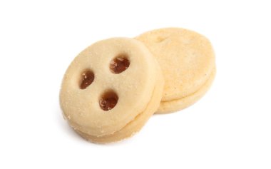 round cookies with jam isolated 