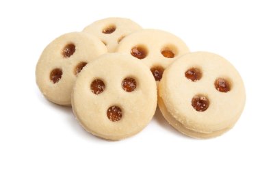 round cookies with jam isolated 