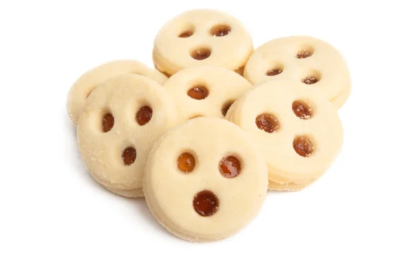 Round cookies with jam isolated — Stock Photo, Image