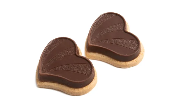 Chocolade harten geïsoleerd — Stockfoto