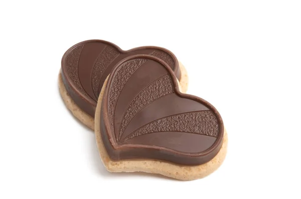 Chocolade harten geïsoleerd — Stockfoto