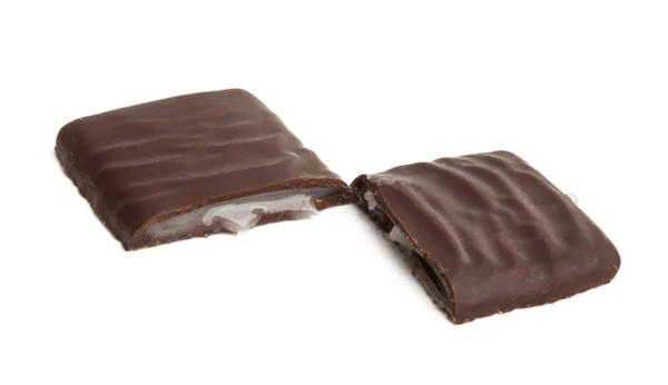 Chocolate with mint cream — Stock Photo, Image