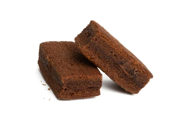 Amerykański ciastko czekoladowe brownie izolowane — Zdjęcie stockowe