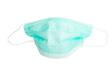 Tıbbi maske beyaz arkaplanda izole edildi