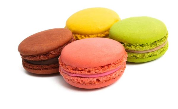 Macarons Isolés Sur Fond Blanc — Photo