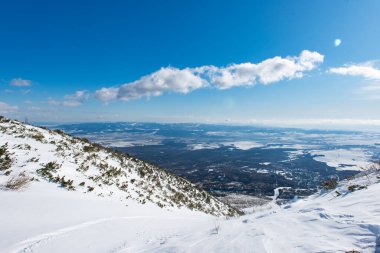Slovakya, Tatra dağları güneşli kış gününde
