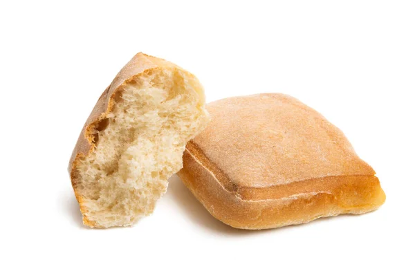 Pão Italiano Isolado Sobre Fundo Branco — Fotografia de Stock