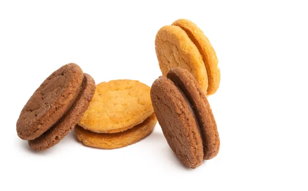 Galleta Doble Aislada Sobre Fondo Blanco — Foto de Stock