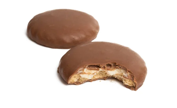 Cokelat Cookie Diisolasi Dengan Latar Belakang Putih — Stok Foto