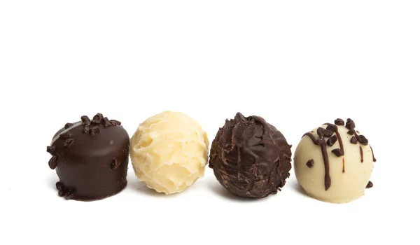 Chocolate Truffles Isolated White Background — Stock Photo, Image