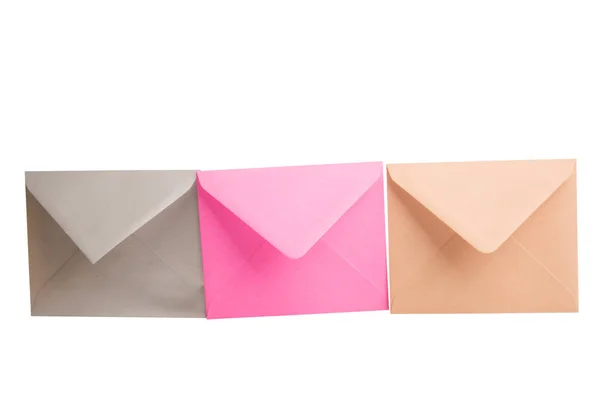 Envelopes Isolados Sobre Fundo Branco — Fotografia de Stock