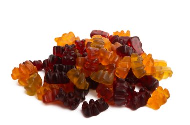 beyaz zemin üzerinde izole jöle ayılar