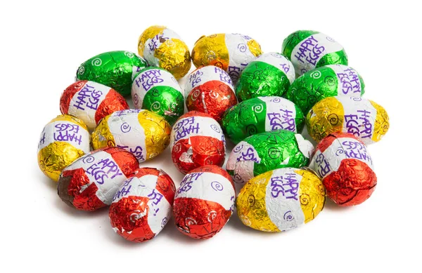 Шоколадні Яйця Фользі Ізольовані Білому Фоні — стокове фото