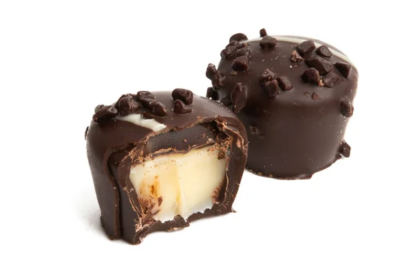 Choklad Tryffel Isolerad Vit Bakgrund — Stockfoto