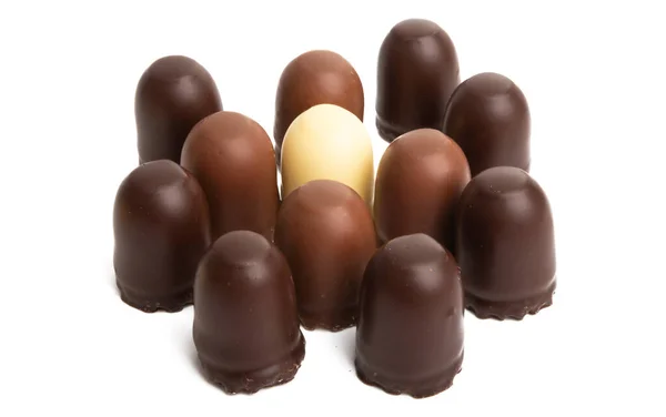 Bisous Chocolat Isolés Sur Fond Blanc — Photo