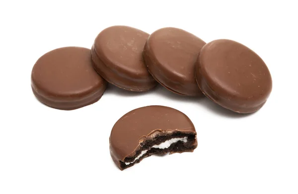 Schokoladenkeks Isoliert Auf Weißem Hintergrund — Stockfoto