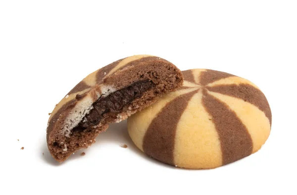 Choklad Cookie Isolerad Vit Bakgrund — Stockfoto