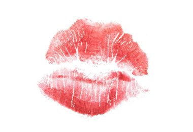 beyaz arkaplanda ruj izi izole edildi