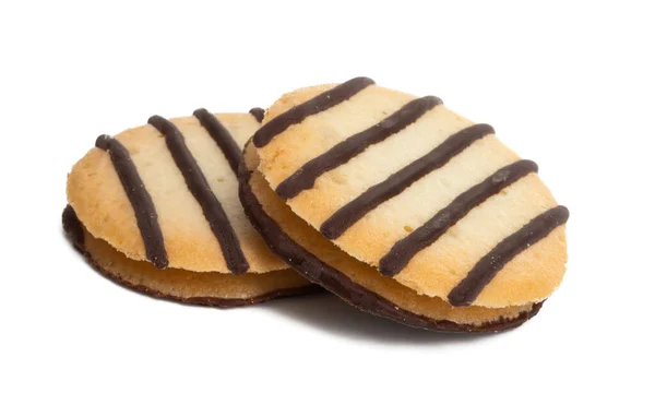 Gestreepte Cookie Geïsoleerd Witte Achtergrond — Stockfoto