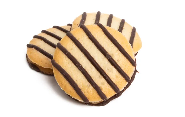 Randig Cookie Isolerad Vit Bakgrund — Stockfoto