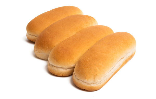 Булочки из хот-дога на белом фоне

