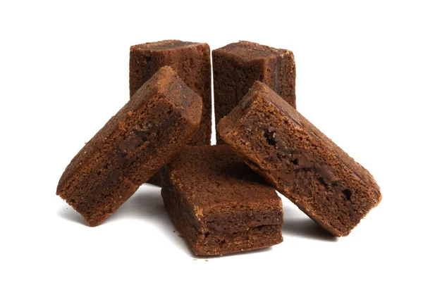 Brownie Choklad Tårta Isolerad Vit Bakgrund — Stockfoto