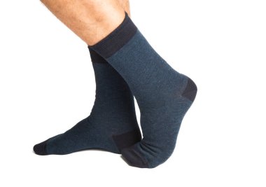 beyaz arka planda izole çorap erkek bacaklar