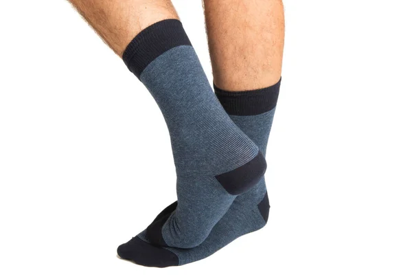 Männliche Beine Socken Isoliert Auf Weißem Hintergrund — Stockfoto