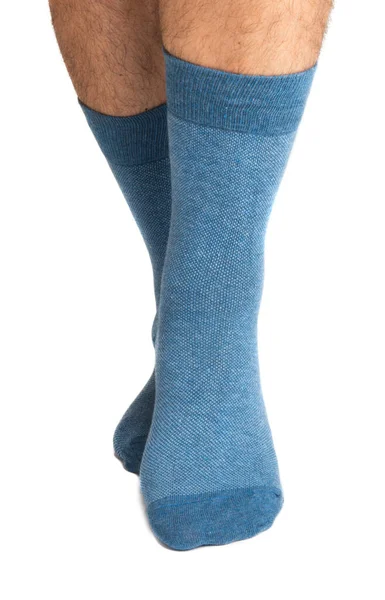 Beyaz Arka Planda Izole Çorap Erkek Bacaklar — Stok fotoğraf