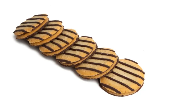 Striped Cookies Isolated White Background — Stock Photo, Image