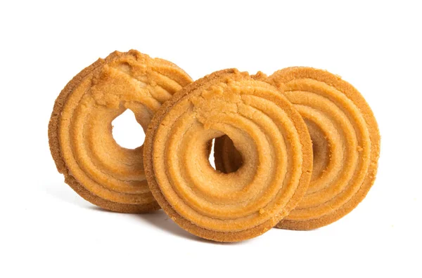 Anelli Cookie Isolati Sfondo Bianco — Foto Stock