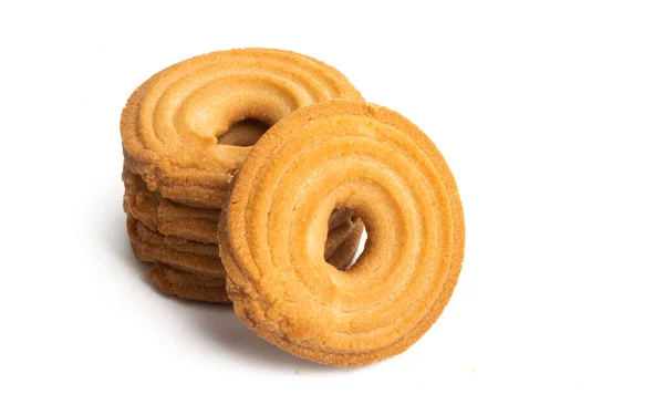 Anéis Biscoito Isolados Fundo Branco — Fotografia de Stock