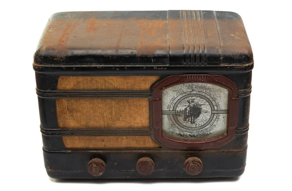 백지에 고립된 라디오 — 스톡 사진